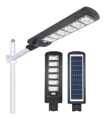 Lámpara Led Solar Luminaria Suburbana Alumbrado Publico 180w Color Negro