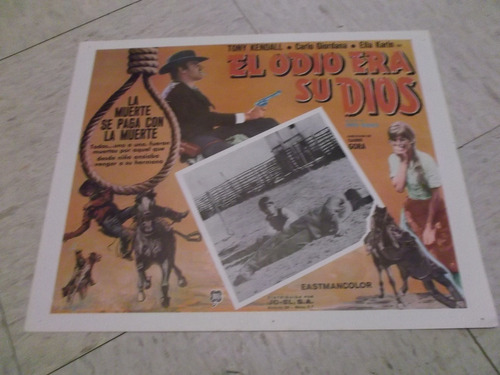 Vintage Cartel De Cine De Ella Karin El Odio Era Su Dios! #6