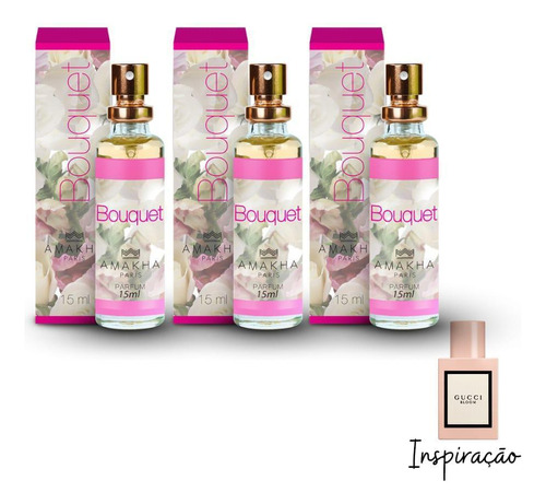 Kit 3 Perfumes Bouquet Feminino 15ml Amakha Paris