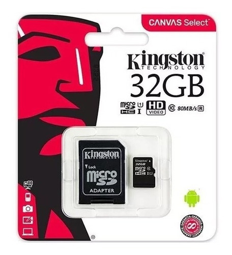 Memoria Kingston Micro Sd Hc 32gb Clase 10 Full C/ Adaptador