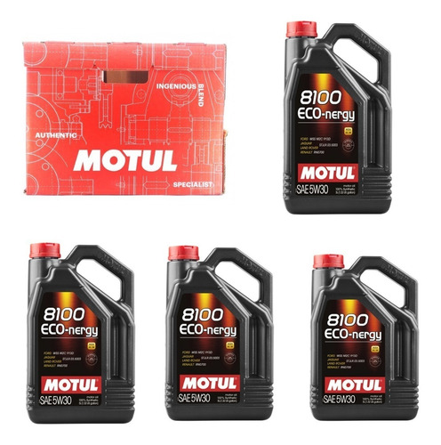 Caja X4 Bidones Aceite Motul 8100 Eco Nergy 5w30 X5l + Envío