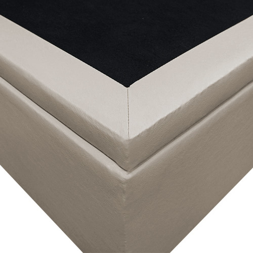 Base Box Baú Para Cama Viúva 128x188cm Liz Sintético Bege Cor Creme
