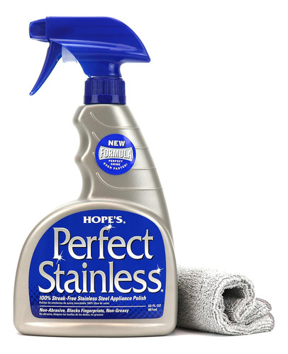 Limpiador De Acero Inoxidable 650 Ml Con Paño Microfibra