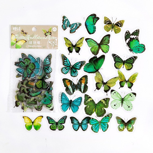 Pack De 40 Sitckers Pet Mariposas Butterfly Nature Series