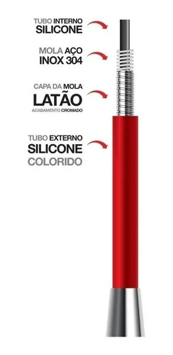 Torneira 1177 R27 Bancada Bica Flexível Lorenzetti Vermelha