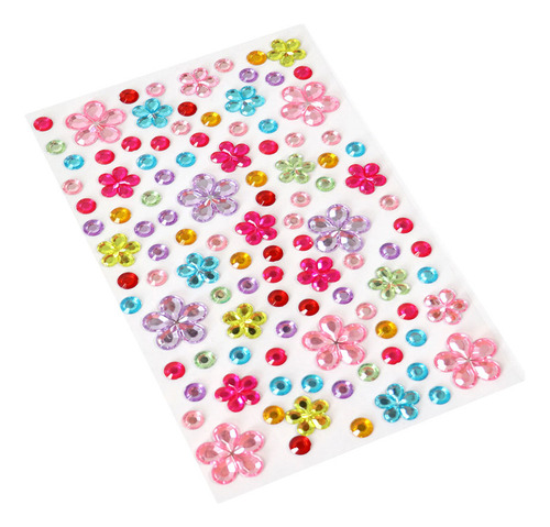 Piedras De Acrílico Con Adhesivo Barrilito, Decorativas Color Forma de Flor Diámetro 1 cm Largo 1 cm