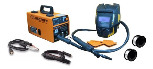 Soldadora Inverter Dual Mma/mig Lusqtoff+kit+2 Rollo Alambre Color Naranja Frecuencia 50hz