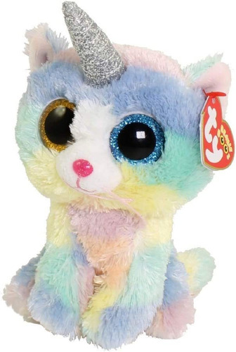 Ty Beanie Boos 6 PuLG Heather Uni-kitty, Perfect  Peluche !