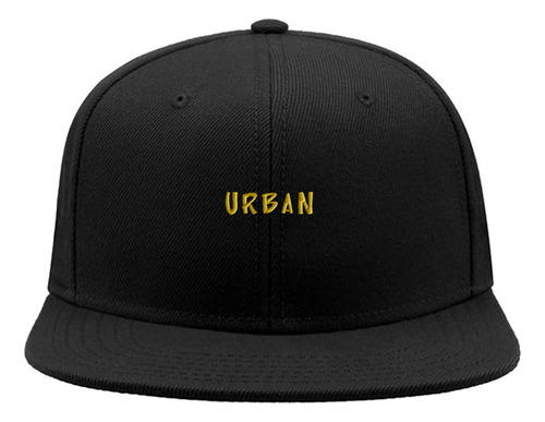 Gorra Visera Plana Urban Urbano Texto Dorado Street Bordada