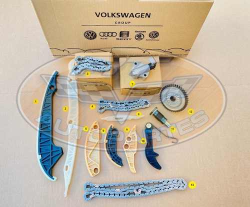 Kit Distribucion 13 Piezas 2017 Jetta 2.0t Original Cadena