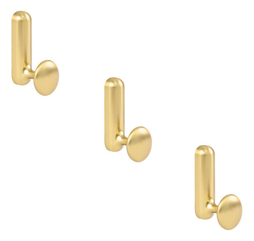Kit 03 - Cabide Com Gancho De Parede (jardins Ouro Fosco)