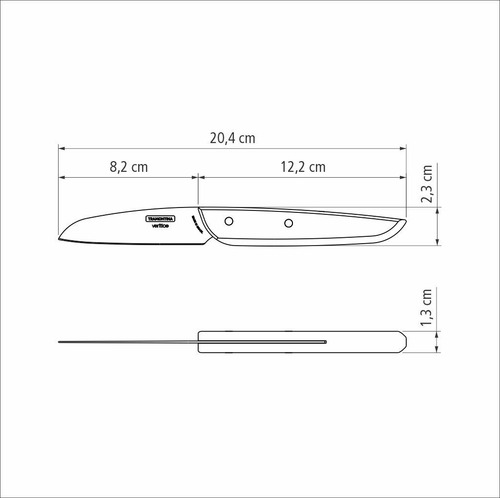 Cuchillo Frutas Tramontina Verttice Acero Inox 3 Pulgadas Color Madera