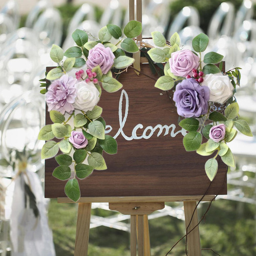 2x Arco De Boda Con Flores Para Esquinas, Estilo F