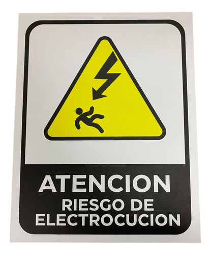 Cartel Atención Riesgo De Electrocución  Alto Impacto 22x28 