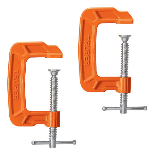 Prensa Tipo C Nodular Carpintero 3 PuLG Truper Pack 2 Unid.