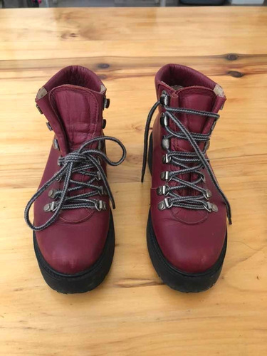 Borcegos Febo Cuero Bordo Talle 35