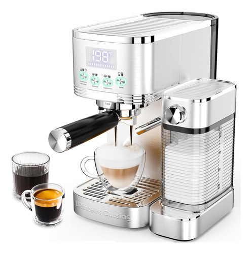 Máquina De Café Expreso 20 Bares Espumador Automático Acero