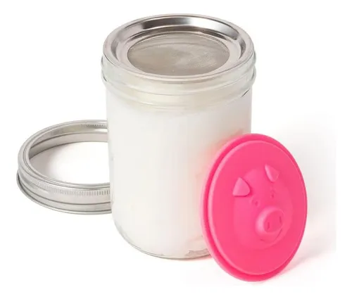 Jarware Silicone Bacon Grease Saver Mason Jar Tapa Con Boca