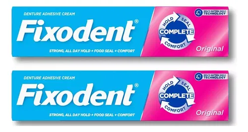 Fixodent Original: Kit com 2 Tubos de Creme Fixador para Dentadura 68g