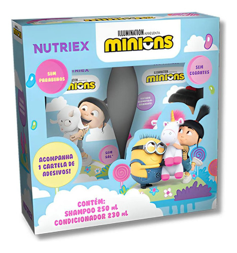  Kit Minions Shampoo 250ml + Condicionador 230mlnutriex