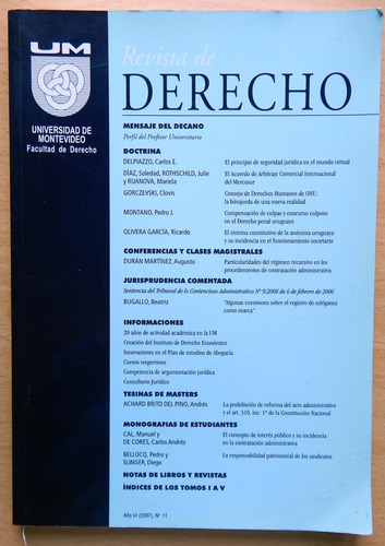 Revista De Derecho Nº 11  2007 Universidad De Montevideo