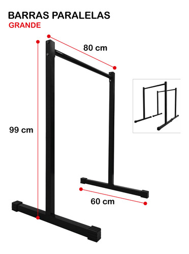 Kit Barras Paralelas Dip Triceps Fondos Crossfit Gde/med/ch