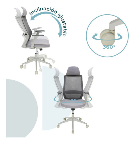 Silla Directiva Ruan 8323w Gris