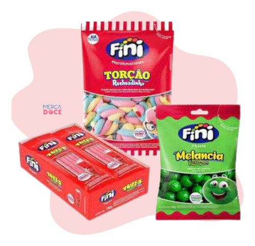 Kit Especial Fini Chiclete Marshmallow Bala 3 Itens 