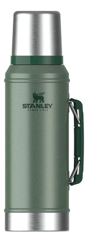 Termo Mate Stanley Classic 950 Ml Con Asa Y Tapon Cebador Verde