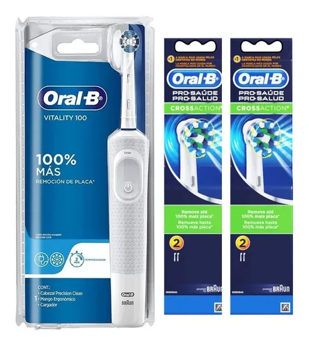 Cepillo Eléctrico Oral-B Vitality Recargable con 3 Repuestos