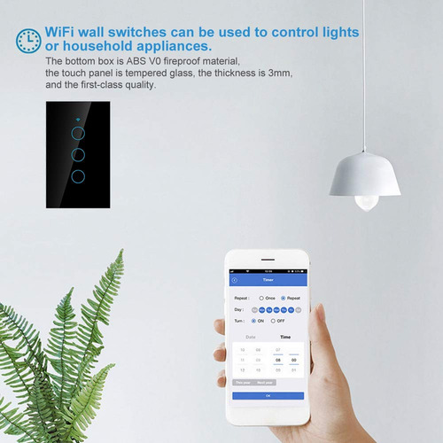 Interruptor Wifi Táctil Control Remoto Compatible Con Google