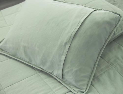 Set De Colcha Meadow Park Stonewashed Linen Blend Y Fundas