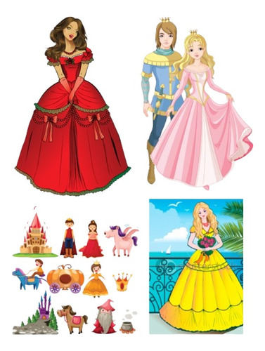 Pack Cliparts Imágenes Vectorizadas Digital Princesas Corona