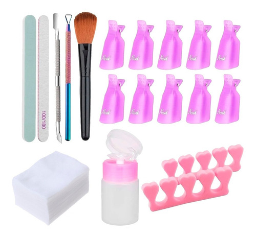 Kit Removedor Uv Uñas Semipermanente Esmaltes Broches Wippes