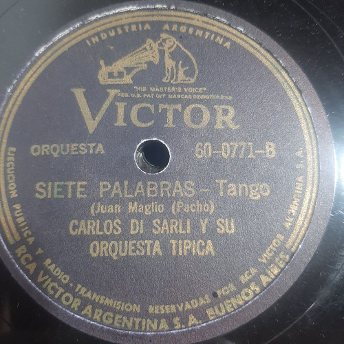 Pasta Carlos Di Sarli Su Orq Tip Jorge Duran Victor C539