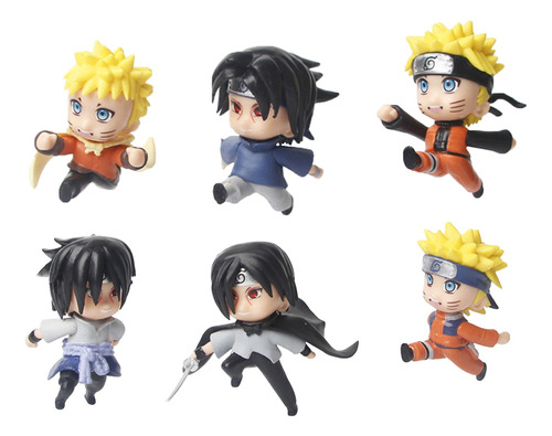 Set De 6 Figuras De Naruto Shippuden Anime Coleccionables 