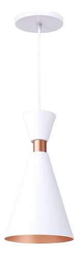 Pendente Lustre Iluminar Ambiente Mini Pequim 24cm Em Alumínio Cor Branco