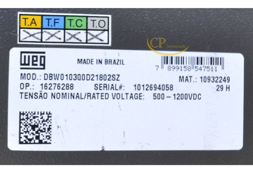 Módulo De Frenagem Dbw010300d21802sz - 300a Weg (Usado)