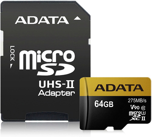 Imagen 1 de 1 de Tarjeta Micro Sdxc Adata Premier One Uhs-ii U3 Cl10 64 Gb