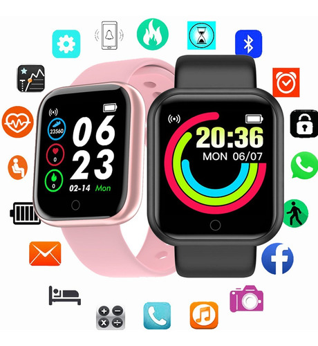 Reloj Inteligente Y68 Ritmo Cardíaco Deportivo Bluetooth