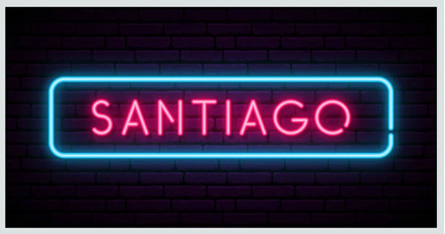 Letrero Led Neon Santiago Chile Ancho 75cm Luminoso