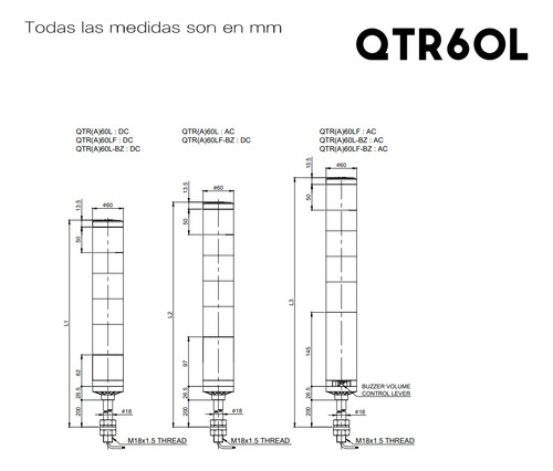 Columna Led 110/220vac Ragbw Qlight Qtr60lf-5-110/220-ragbw