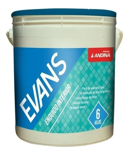 Enduido Interior Blanco Andina Evans  X 6 Kgs     Mm