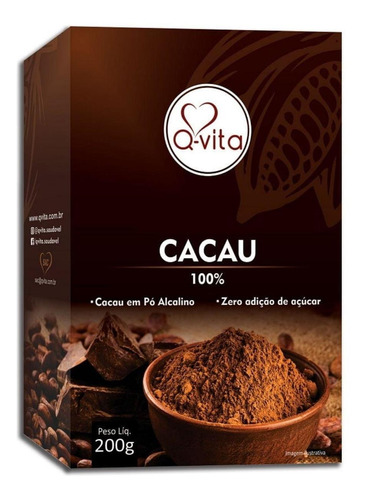 Cacau Em Pó Q-vita Sem Açúcar 200g