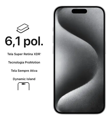 Apple Iphone 15 Pro (128gb) Titânio Branco Original Garantia (Novo