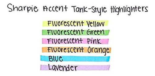 Sharpie Accent Tank Con Punta Biselada, Amarillo Fluorescent