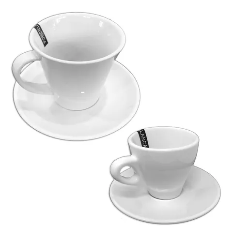 Juego X12 Tazas Té Café Desayuno C/platos Porcelana Blanca