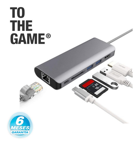Imagen 2 de 7 de Hub 6 En 1 Funcion Dex Hdmi 4k Usb Tipo C Rj45 Usb-c