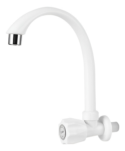 Canilla Pared Grifo Blanco 1 Agua Blanca Abs Plástico