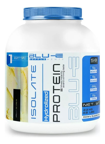 Proteína Whey Hidrolizada Isolate Blu-e 2.2kg Varios Sabores Vainilla